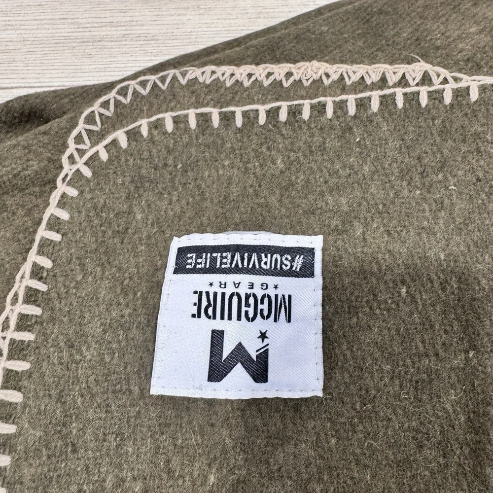 McGuire Gear Bunkhouse Blanket Wool Blend 44x65 Camping Outdoors Green